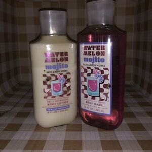 Bath & Body Works Watermelon Mojito Body Wash and Lotion Set - Pink and Cream